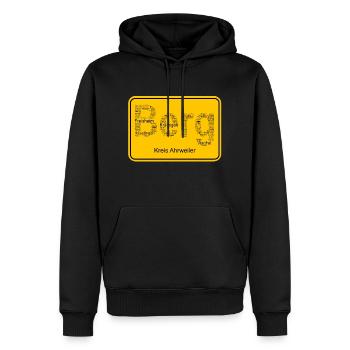 Gemeine Berg Ortsschild v2 - Männer Premium Bio Hoodie - Schwarz - Vorne - Nico (187cm)