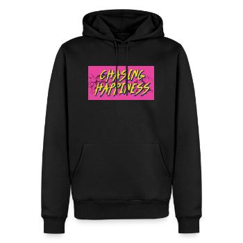 cHASING hAPINESS - Männer Premium Bio Hoodie - Schwarz - Vorne - Nico (187cm)