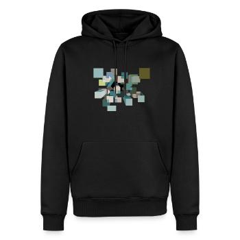 Cubes psychédéliques - Sweat à capuche Premium bio Homme - noir - Devant - Nico (187cm)
