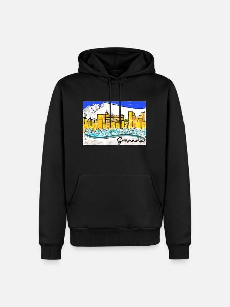 AHAMBRA DE GRENADE - Sweat à capuche Premium bio Homme - noir