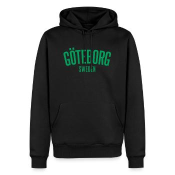 Göteborg Wir geben nie auf - Männer Premium Bio Hoodie - Schwarz - Vorne - Nico (187cm)