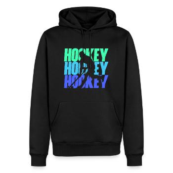 Feldhockey Spieler Hockeyspieler Jungen Hockey - Männer Premium Bio Hoodie - Schwarz - Vorne - Nico (187cm)