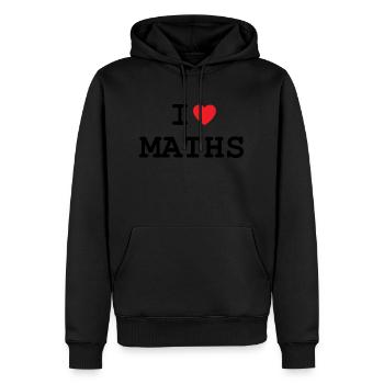 J’adore les mathématiques - Sweat à capuche Premium bio Homme - noir - Devant - Nico (187cm)