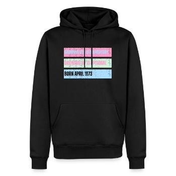 April 1973 50th Jubilee - Growing Up - Men’s Premium Organic Hoodie - black - Front - Nico (187cm)