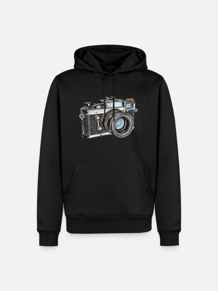 Camera Retro Drawing - Men’s Premium Organic Hoodie - black