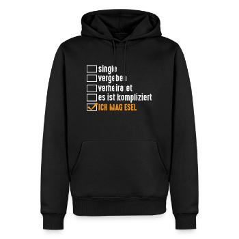 Beziehungsstatus Esel - Männer Premium Bio Hoodie - Schwarz - Vorne - Nico (187cm)