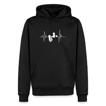 Belle idee cadeau carte de la guadeloupe 971 gwada - Sweat à capuche Premium bio Homme - noir - Devant - Nico (187cm)