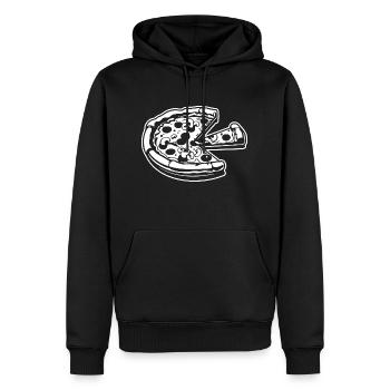 Pizza Restauration rapide Pizzeria - Sweat à capuche Premium bio Homme - noir - Devant - Nico (187cm)