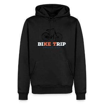 Vélo road trip sport cycliste - Sweat à capuche Premium bio Homme - noir - Devant - Nico (187cm)