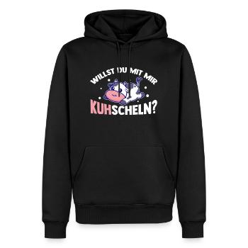 Kuh Bauernhof Kuhbauer Landwirt Rind Kühe - Männer Premium Bio Hoodie - Schwarz - Vorne - Nico (187cm)