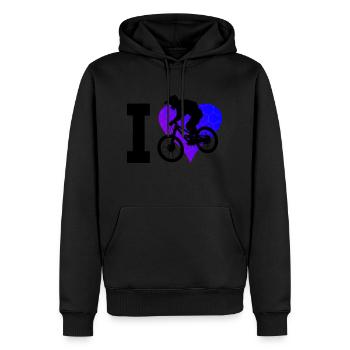 Cycliste Homme VTT Cyclisme Cyclisme - Sweat à capuche Premium bio Homme - noir - Devant - Nico (187cm)