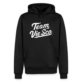 Team vie sco - Sweat à capuche Premium bio Homme - noir - Devant - Nico (187cm)