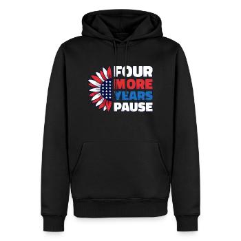 Four More Years, Pause - Funny Biden Quote Saying - Men’s Premium Organic Hoodie - black - Front - Nico (187cm)