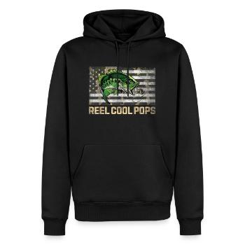 Moulinet Cool Pops Pêche Camo Drapeau Fête des Pères - Sweat à capuche Premium bio Homme - noir - Devant - Nico (187cm)