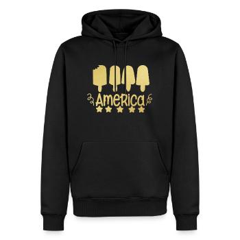 4 juillet américain - Sweat à capuche Premium bio Homme - noir - Devant - Nico (187cm)