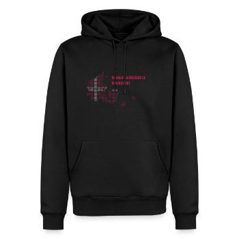 Hyg&Go - Danish Vibes pour l’Amérique -5 - Sweat à capuche Premium bio Homme - noir - Devant - Nico (187cm)