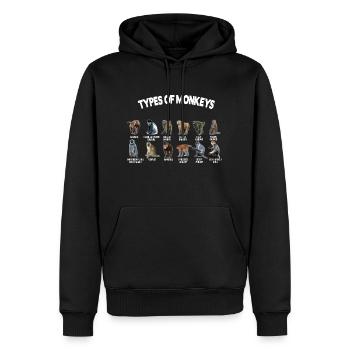 Types Of Monkeys Monkeys Breeds list - Sweat à capuche Premium bio Homme - noir - Devant - Nico (187cm)