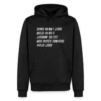 JONE WASTE YORE TOYE MONME YORALL REDIII THE VOICE - Männer Premium Bio Hoodie - Schwarz - Vorne - Nico (187cm)