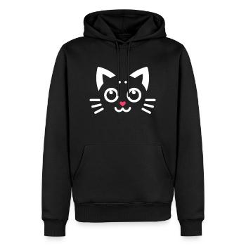 Chatons Kawaii, Animaux de compagnie - Sweat à capuche Premium bio Homme - noir - Devant - Nico (187cm)