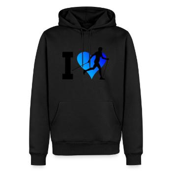 Walker Nordic Walker Walking Herren Walken - Männer Premium Bio Hoodie - Schwarz - Vorne - Nico (187cm)