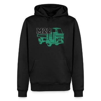 Multicar M22 T-Shirt - Männer Premium Bio Hoodie - Schwarz - Vorne - Nico (187cm)