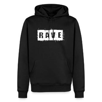 Rave - Sweat à capuche Premium bio Homme - noir - Devant - Nico (187cm)