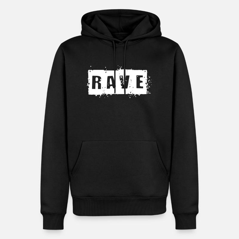 Rave - Männer Premium Bio Hoodie - Schwarz