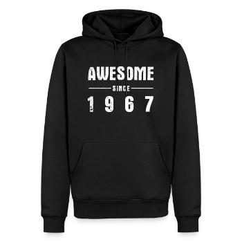 Awesome -since- 1967 - Men’s Premium Organic Hoodie - black - Front - Nico (187cm)