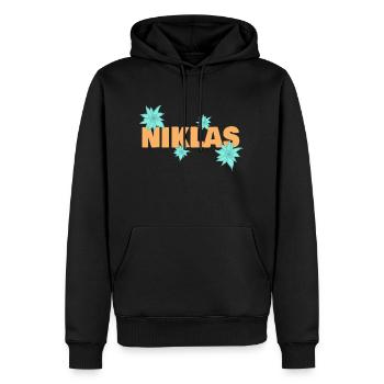 Edelweiß Niklas - Männer Premium Bio Hoodie - Schwarz - Vorne - Nico (187cm)