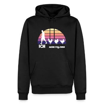 Ich meine Follower Bauer Hühner Bauernhof - Männer Premium Bio Hoodie - Schwarz - Vorne - Nico (187cm)