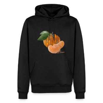 Mandarin Lover - Das Obst mit den süßen Kammern - Männer Premium Bio Hoodie - Schwarz - Vorne - Nico (187cm)