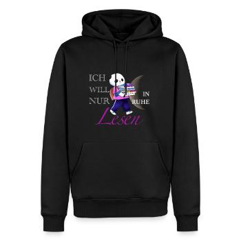 Ich will doch nur Lesen und das in Ruhe - Männer Premium Bio Hoodie - Schwarz - Vorne - Nico (187cm)