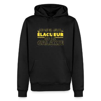 Meilleur Élagueur Galaxie - Sweat à capuche Premium bio Homme - noir - Devant - Nico (187cm)