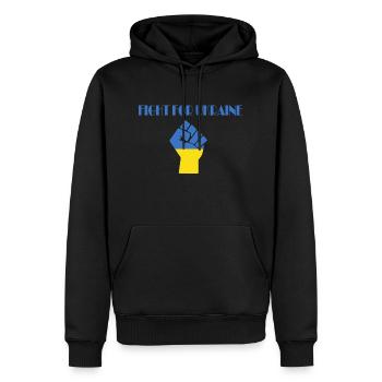 Fight for Ukraine - Männer Premium Bio Hoodie - Schwarz - Vorne - Nico (187cm)