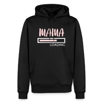 Mama lädt - Männer Premium Bio Hoodie - Schwarz - Vorne - Nico (187cm)