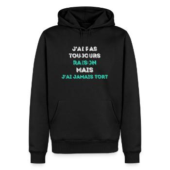 Always right - Special Edition - Modern design - Men’s Premium Organic Hoodie - black - Front - Nico (187cm)