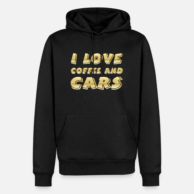 Café - Sweat à capuche Premium bio Homme - noir