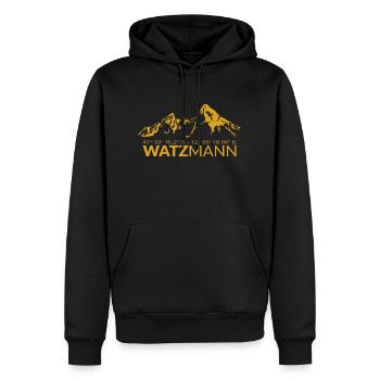Watzmann GPS coordinates Latitude Longitude - Men’s Premium Organic Hoodie - black - Front - Nico (187cm)