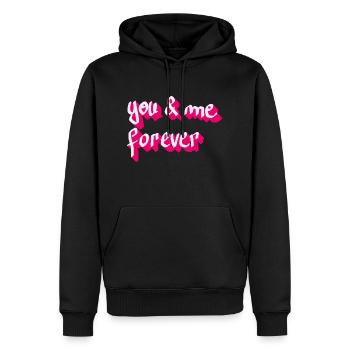 Toi et moi pour toujours - Sweat à capuche Premium bio Homme - noir - Devant - Nico (187cm)