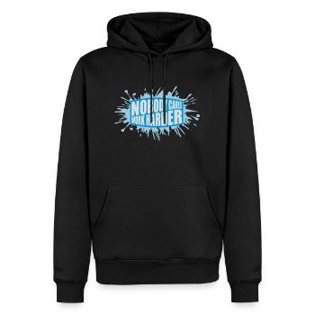 Personne ne s’en soucie de travailler plus dur - Sweat à capuche Premium bio Homme - noir - Devant - Nico (187cm)