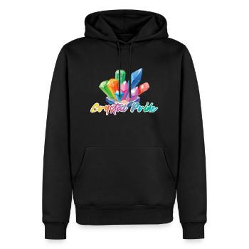 Crystal Pride- bunte Kristale - Männer Premium Bio Hoodie - Schwarz - Vorne - Nico (187cm)