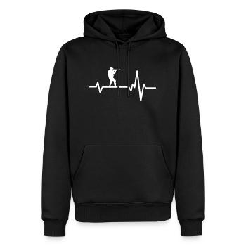 Militär & Soldat - Heartbeat - Männer Premium Bio Hoodie - Schwarz - Vorne - Nico (187cm)