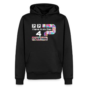 I have more then four question - Sweat à capuche Premium bio Homme - noir - Devant - Nico (187cm)