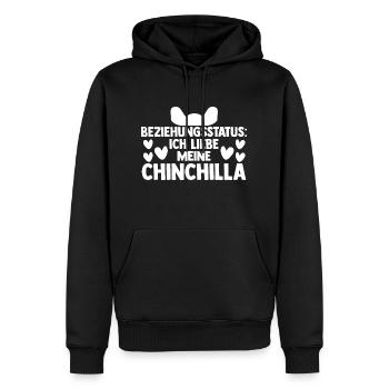 Beziehungsstatus Ich liebe meine Chinchilla - Männer Premium Bio Hoodie - Schwarz - Vorne - Nico (187cm)