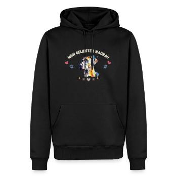 Mon toutou d'amour GR2 WE - Sweat à capuche Premium bio Homme - noir - Devant - Nico (187cm)