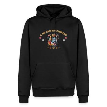 Mon toutou d'amour G4 WE - Sweat à capuche Premium bio Homme - noir - Devant - Nico (187cm)
