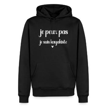 je peux pas je suis kayakiste - Sweat à capuche Premium bio Homme - noir - Devant - Nico (187cm)