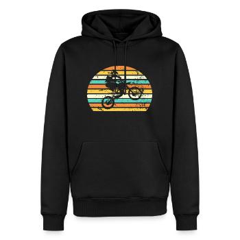 Motocross Moto hors route - Sweat à capuche Premium bio Homme - noir - Devant - Nico (187cm)