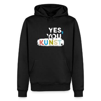 Yes, you kunst - Männer Premium Bio Hoodie - Schwarz - Vorne - Nico (187cm)