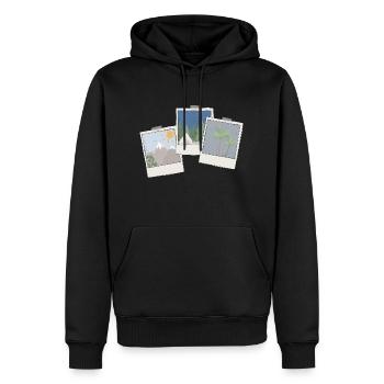Bilder Trio - Männer Premium Bio Hoodie - Schwarz - Vorne - Nico (187cm)